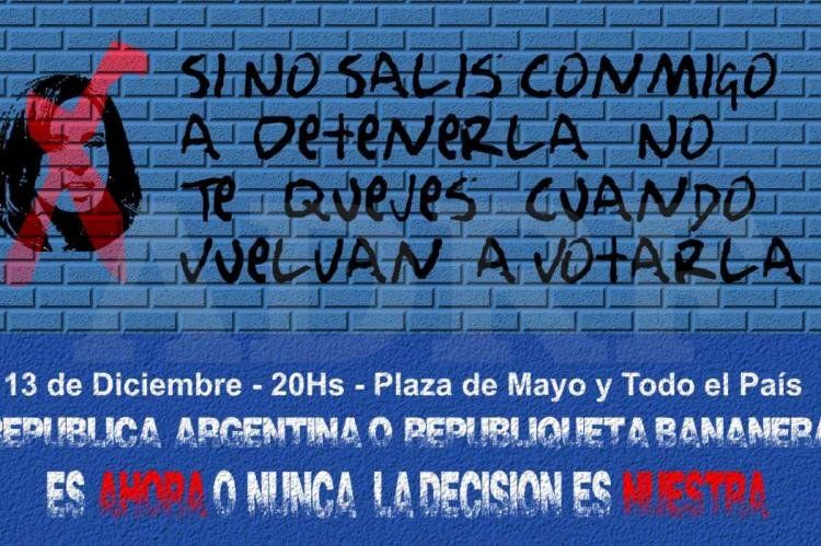 Afiche citando al 13D.