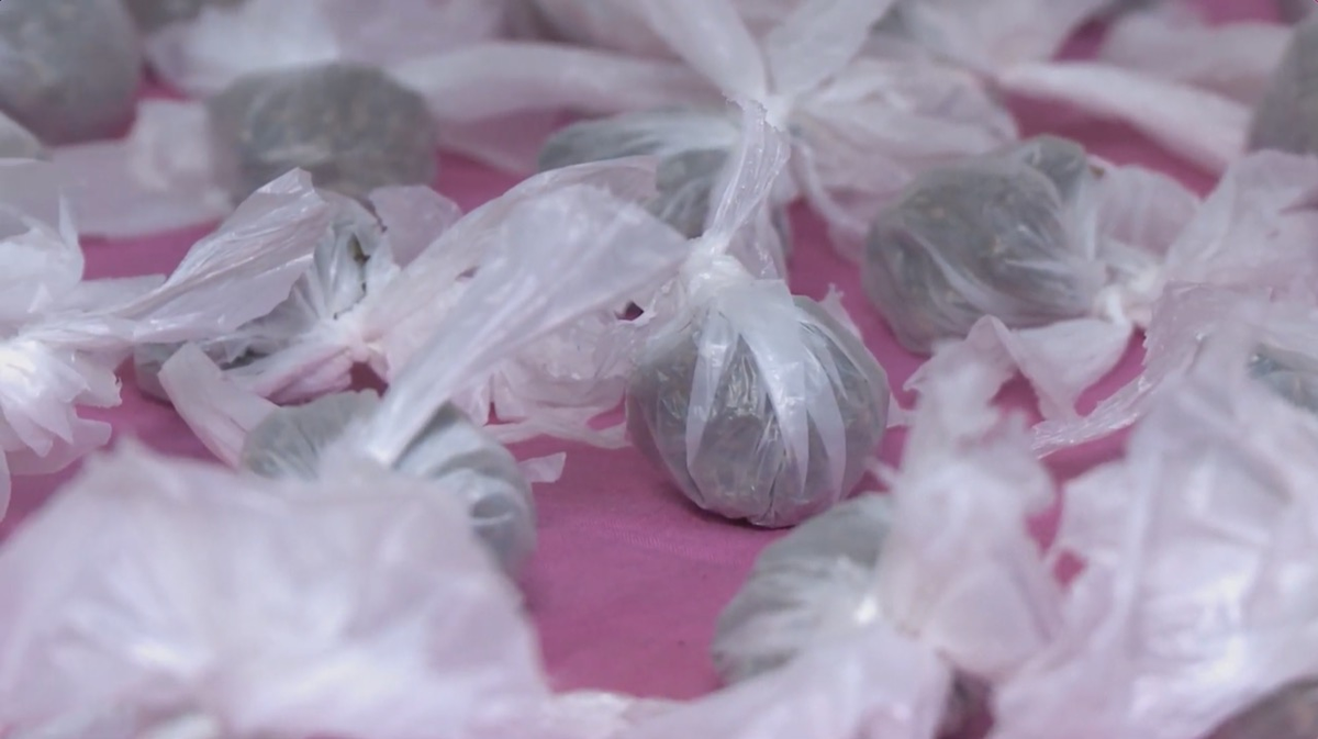 La marihuana en envoltorios listo para su distribución 