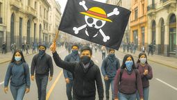 Generación Z hacia el poder en Perú con la bandera One Piece.