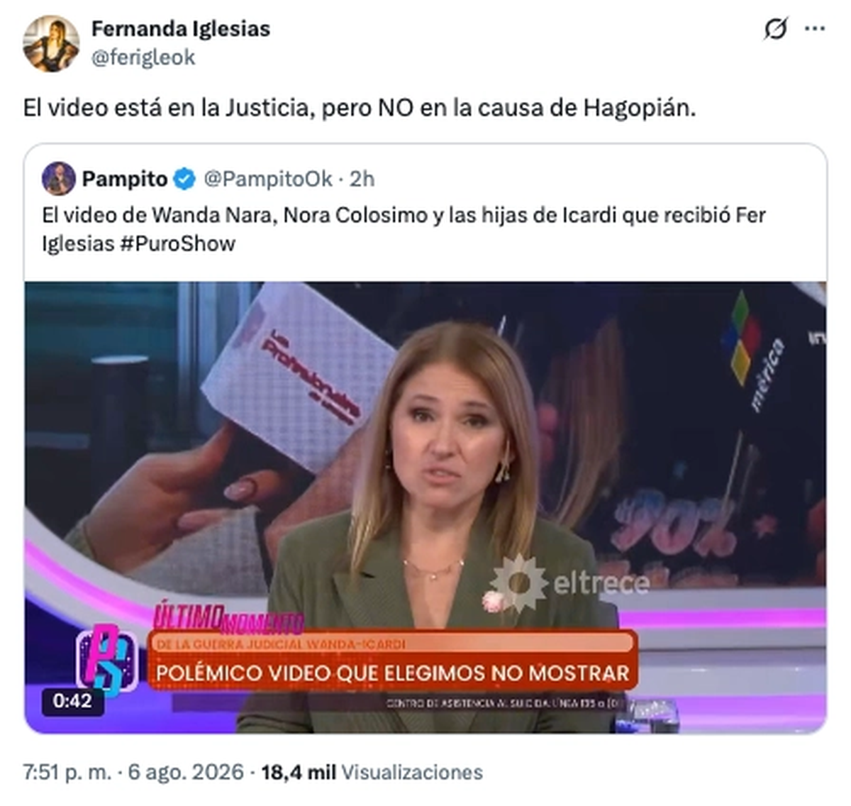 Fernanda Iglesias sobre el video de Wanda Nara y sus hijas. Fernanda Iglesias sobre el video de Wanda Nara y sus hijas.