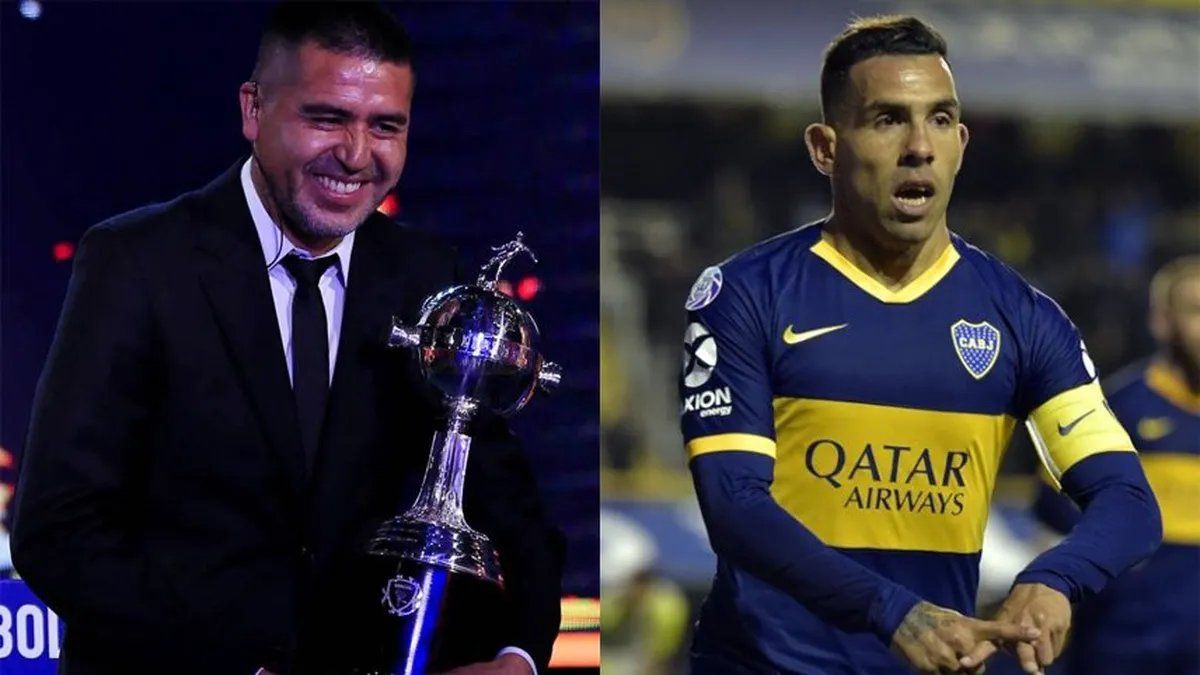 Carlos Tévez y Juan Román Riquelme