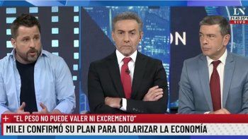 Pablo Rossi frenó a Martín Tetaz y bancó a Javier Milei en LN+. Pablo Rossi frenó a Martín Tetaz y bancó a Javier Milei en LN+.