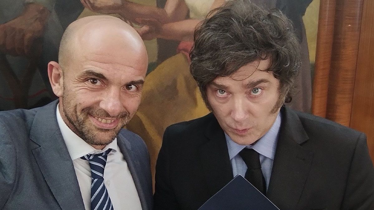 Franco Mogetta y Javier Milei.&nbsp;