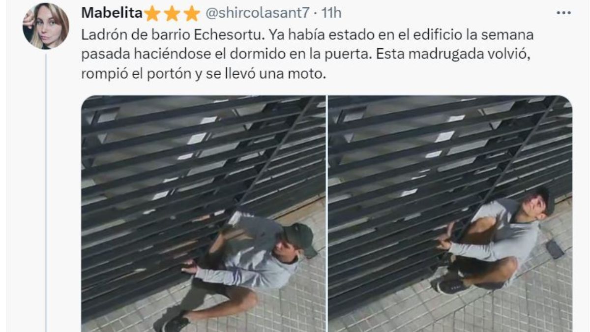 Tweet de la usuaria (@shircolasanti) contando sobre el robo (Foto: Vía Szeta)