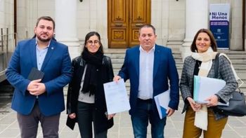 Los diputados impulsores del proyecto de ley. De izquierda a derecha: Walter Ghione, Ximena Sola, Sebastián Juleriac y Betina Florito Pinasco. Los diputados impulsores del proyecto de ley. De izquierda a derecha: Walter Ghione, Ximena Sola, Sebastián Juleriac y Betina Florito Pinasco.