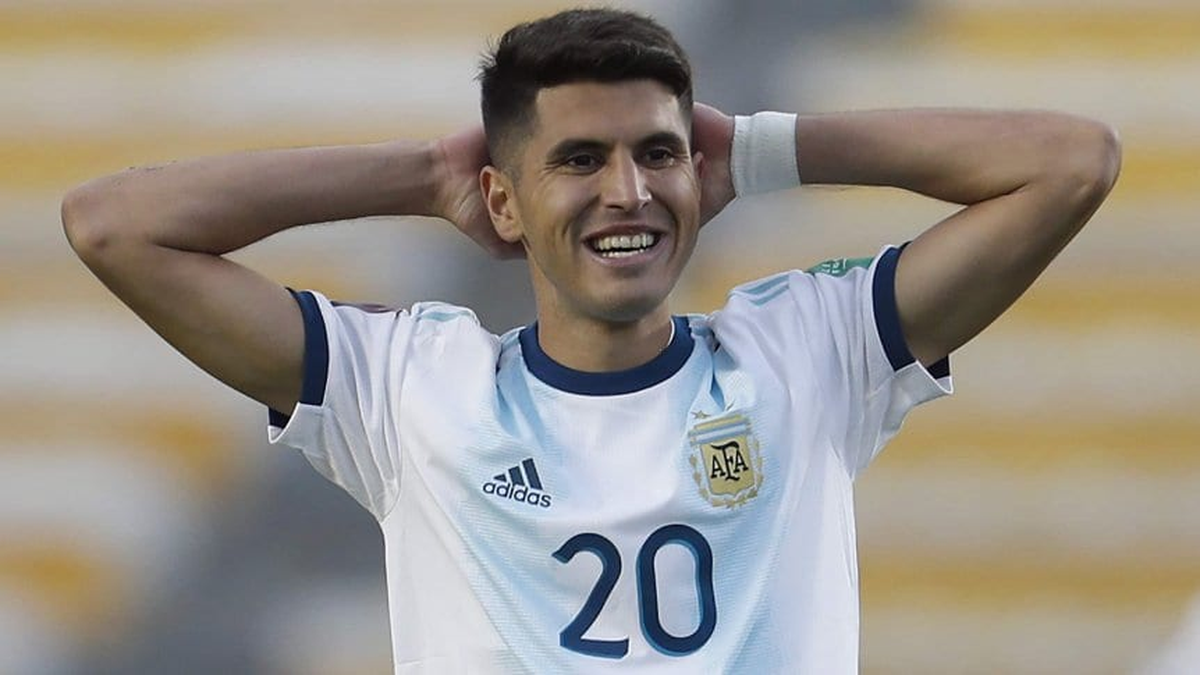 Exequiel Palacios en un partido con la Selección Argentina. Exequiel Palacios en un partido con la Selección Argentina.