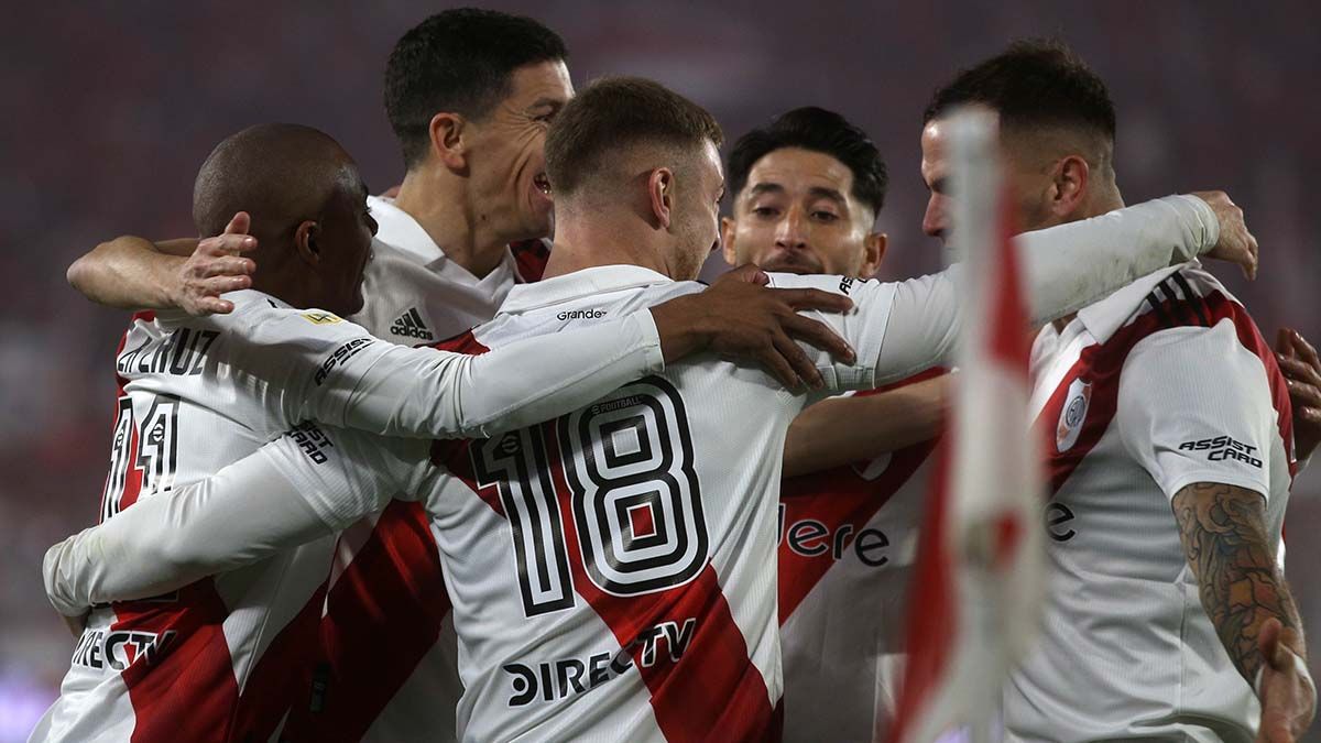 River se consagró en la noche de este sábado (15/07) campeón de la Liga Profesional de Fútbol (LPF) de Primera División 2023 tras golear a Estudiantes de la Plata 3-1 por la 25ta fecha. (Foto: Noticias Argentinas)