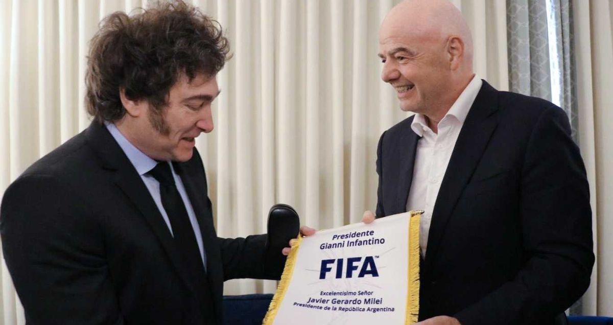 Javier Milei y Gianni Infantino. Javier Milei y Gianni Infantino.