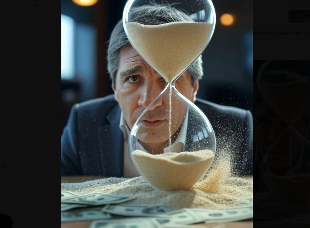 Luis Caputo mirando el tiempo que se achica. Luis Caputo mirando el tiempo que se achica.