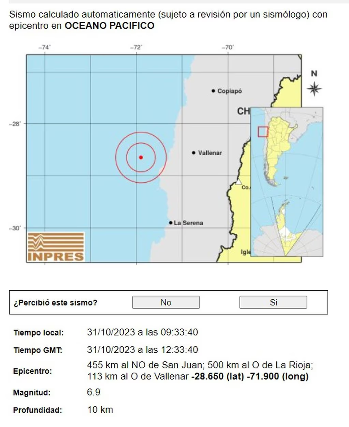 Un fuerte sismo se registró esta mañana en Chile.