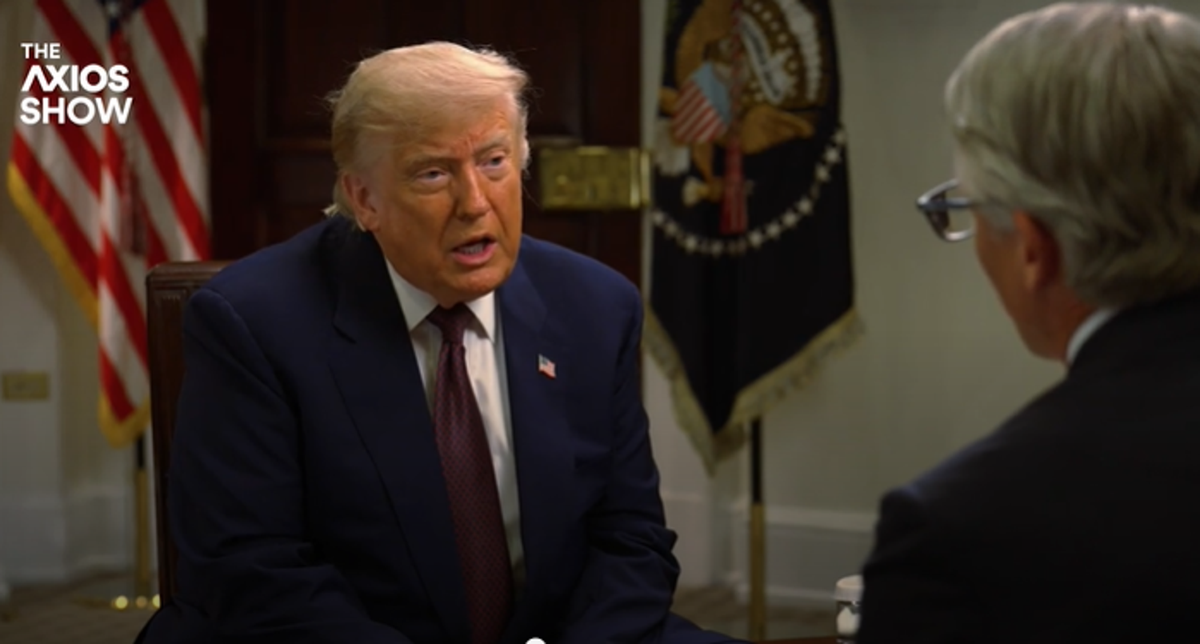 El presidente estadounidense Donald Trump conversa con Marc Caputo de Axios el jueves. | Crédito: Captura de pantalla de axios.com El presidente estadounidense Donald Trump conversa con Marc Caputo de Axios el jueves. | Crédito: Captura de pantalla de axios.com