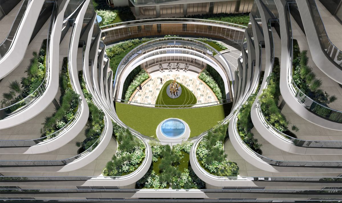 Balcones interiores y patio central del complejo Udaondo. Balcones interiores y patio central del complejo Udaondo.