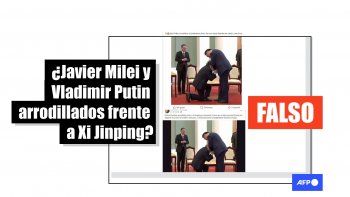 Una supuesta foto de Javier Milei con Xi Jinping: fake news pura. Una supuesta foto de Javier Milei con Xi Jinping: fake news pura.