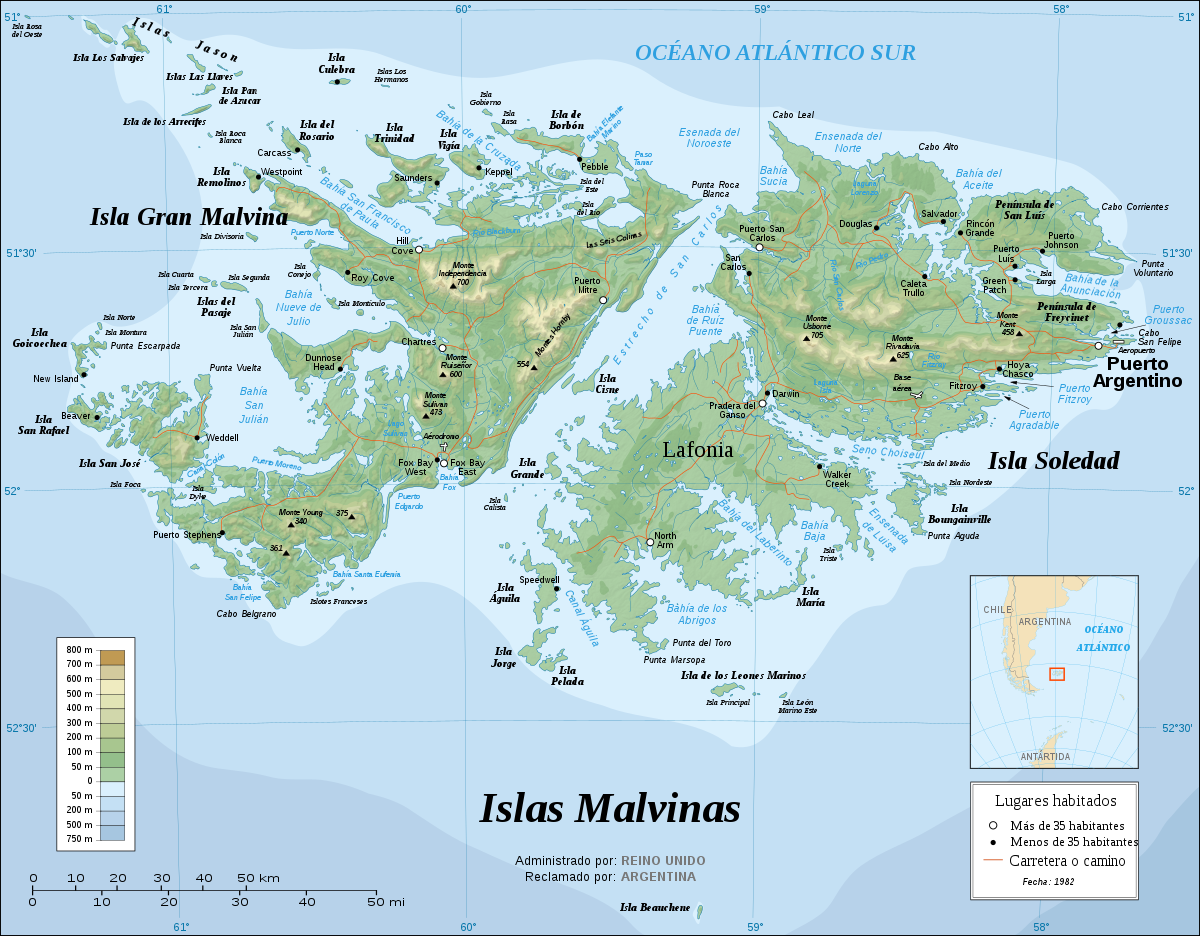 Islas Malvinas, no Falkland.