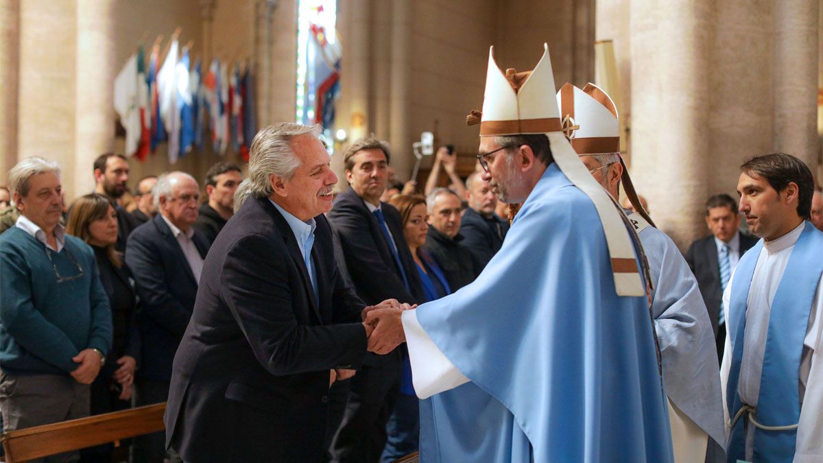 Alberto Fernández en la misa celebrada este sábado 10/09 en Luján.