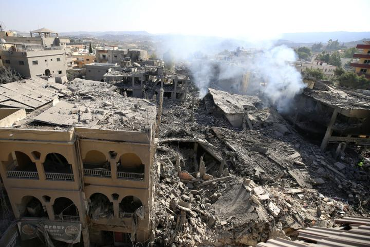 Bombardeo israelí en Qana (sur de Líbano).EFE/EPA/STRINGER Bombardeo israelí en Qana (sur de Líbano).EFE/EPA/STRINGER