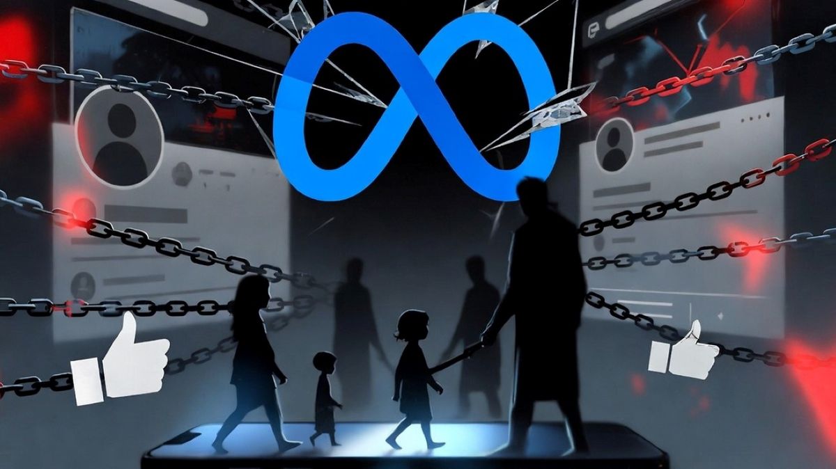 Meta quedó bajo la lupa tras una investigación de The Guardian, que reveló cómo la falta de controles en Facebook e Instagram dio vía libre al tráfico de niños. Fuente: IA.
