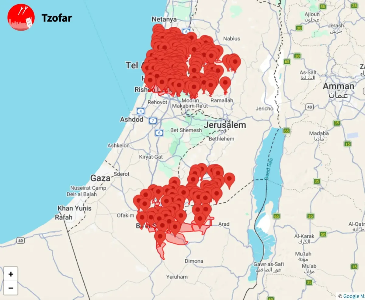 Sirenas activadas en el centro de Israel y Cisjordania el 28/02/2026. Sirenas activadas en el centro de Israel y Cisjordania el 28/02/2026.