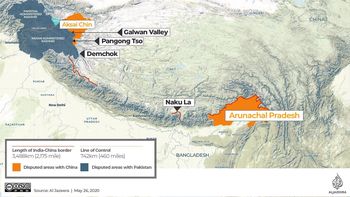 China e India en el el valle de Galwan. China e India en el el valle de Galwan.