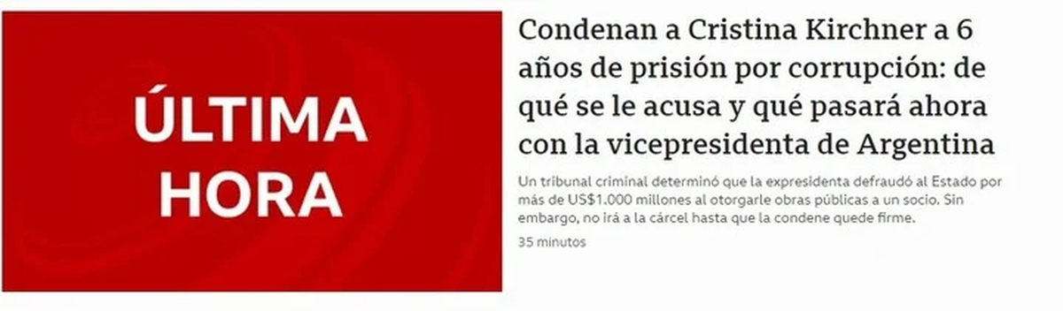 La BBC elaboró una placa de último momento