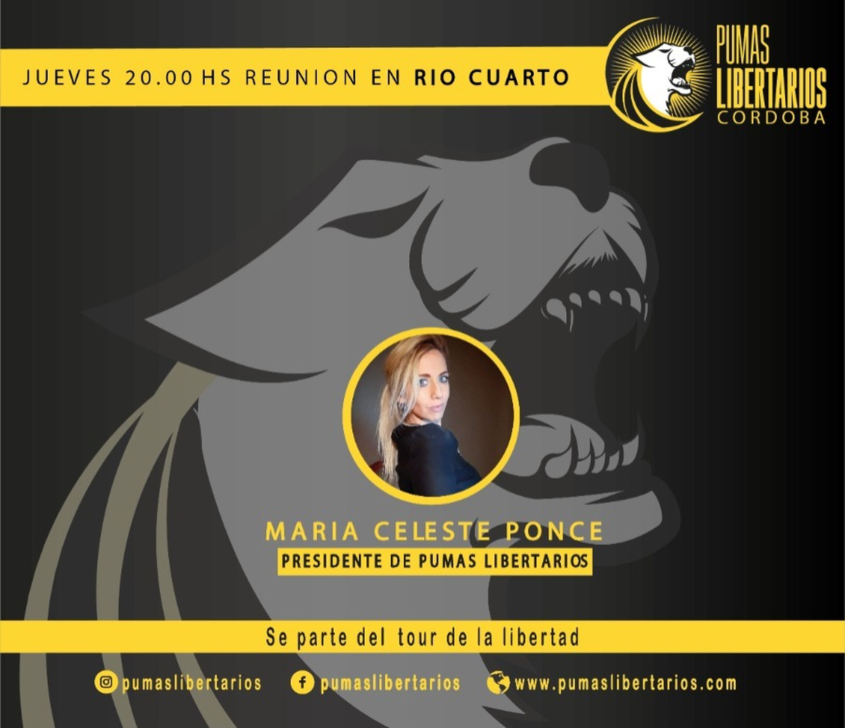 Logo y figura principal de los Pumas Libertarios de Cordoba. 