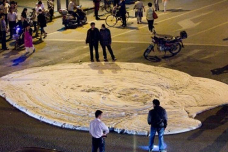 Extraña espuma en Nanjing