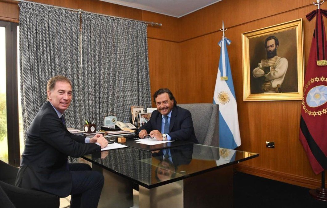 Gustavo Sáenz, gobernador de Salta, recibió este lunes al ministro del Interio, Diego Santilli.&nbsp;