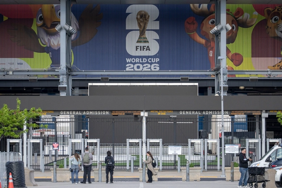 Un cartel con la inscripción "Copa Mundial de la FIFA 2026" se exhibe en el estadio NYNJ el 7 de mayo de 2026, en East Rutherford, Nueva Jersey. | Yuki Iwamura/AP Un cartel con la inscripción "Copa Mundial de la FIFA 2026" se exhibe en el estadio NYNJ el 7 de mayo de 2026, en East Rutherford, Nueva Jersey. | Yuki Iwamura/AP