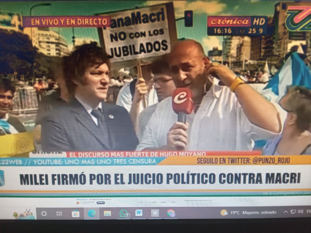 Javier Milei y Santiago Cúneo firmaron en 2018 pedido de juicio político contra Mauricio Macri. No hubo debut en A24 Javier Milei y Santiago Cúneo firmaron en 2018 pedido de juicio político contra Mauricio Macri. No hubo debut en A24