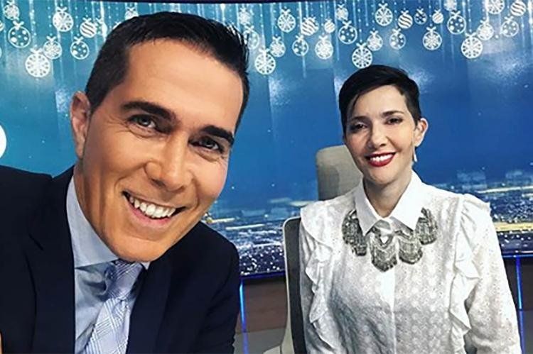 Rodolfo Barili y Cristina Pérez, conductores de Telefe Noticias.