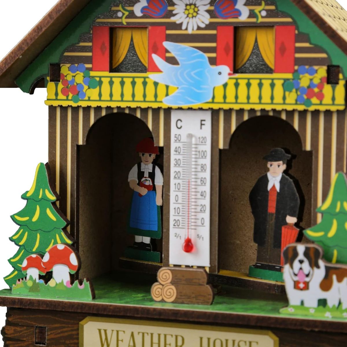 El frío se puede medir según los momentos del día a través de una casa del tiempo que contiene un sensor de temperatura y humedad basado en principios físicos. Si la mujer esta afuera significa que el adulto mayor podría salir y si lo está el hombre, quiere decir que el clima no acompaña.
