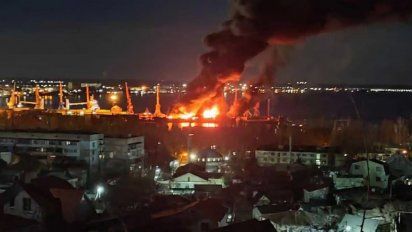 Ucrania atacó al buque ruso 'Novocherkassk' en Crimea