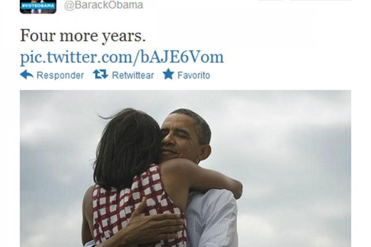Festejo de Barack Obama en la red social Twitter.