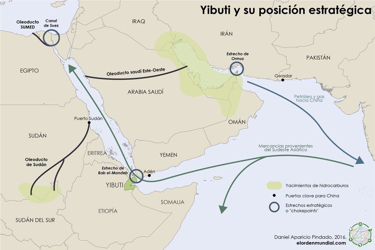 El mapa de El Orden Mundial sobre Yibuti permite comprender la importancia de Bab el-Mandeb.