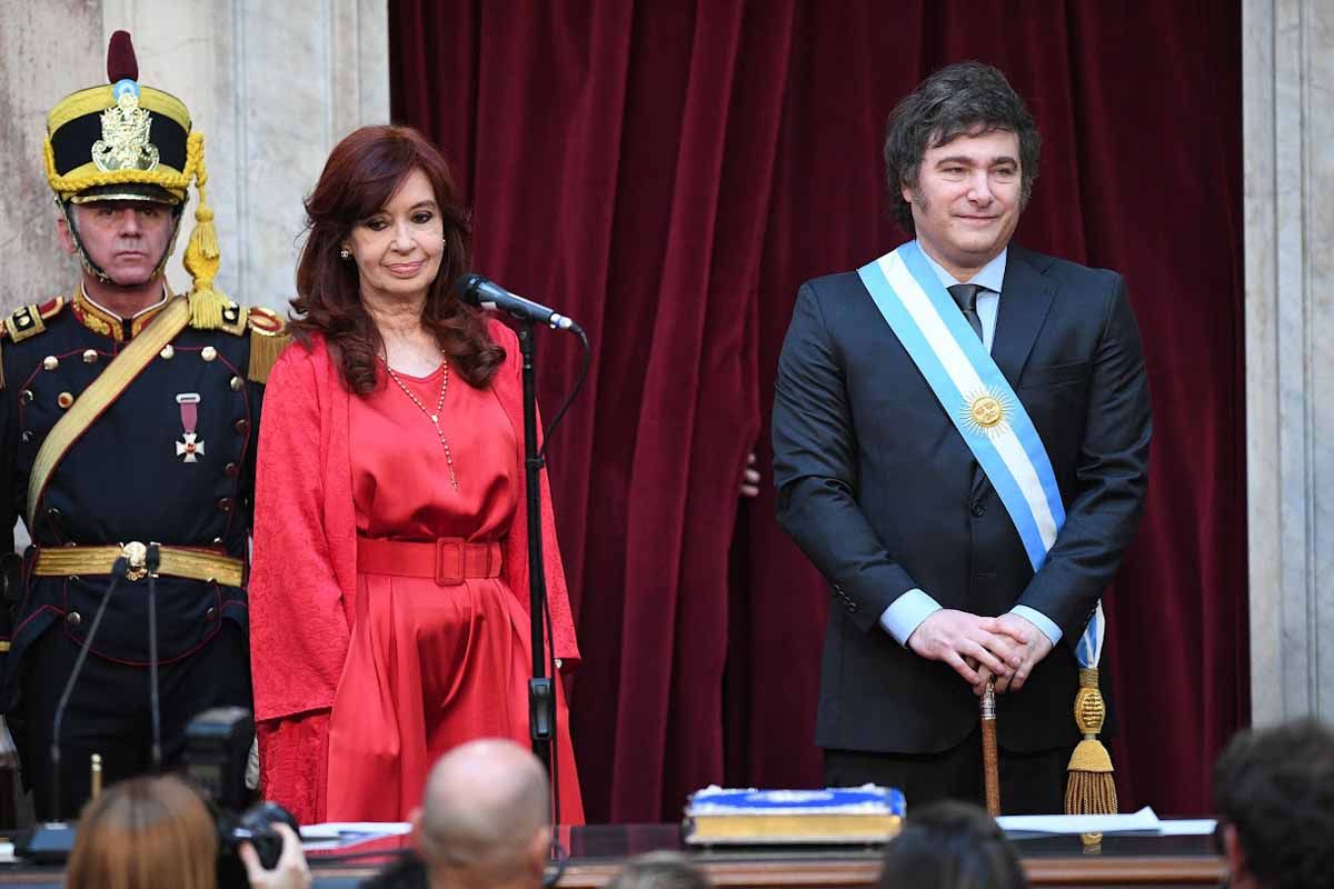 Cristina Kirchner y Javier Milei el día de la asunción del libertario. Cristina Kirchner y Javier Milei el día de la asunción del libertario.