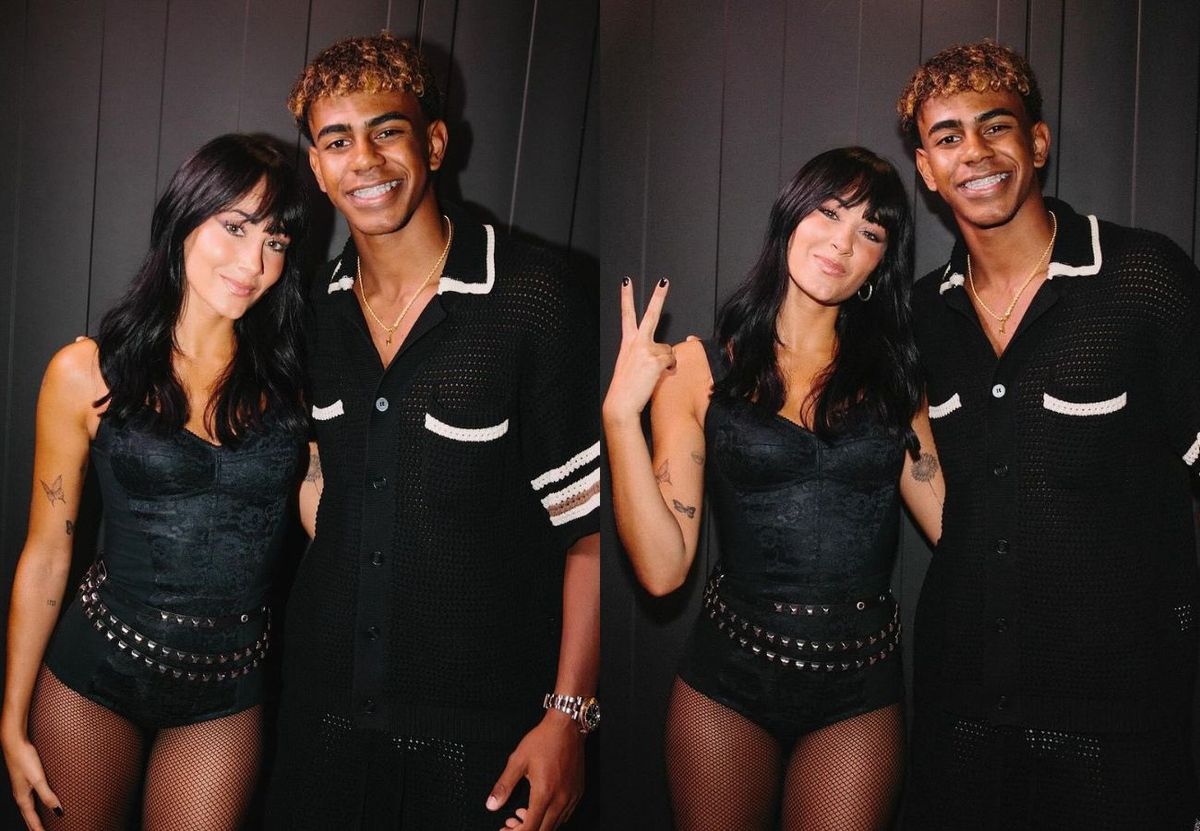 Lamine Yamal junto a Aitana. Lamine Yamal junto a Aitana.