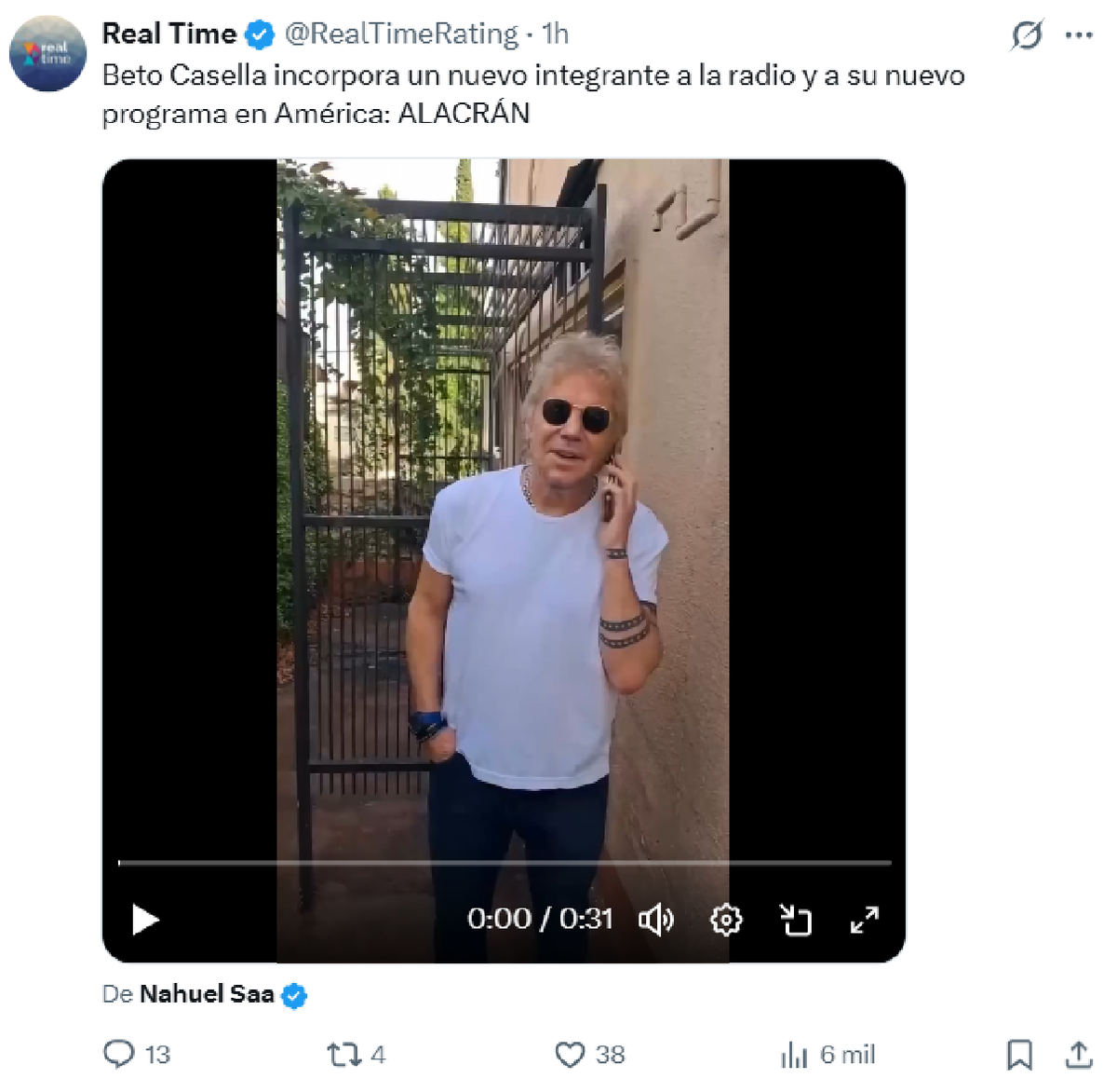 Beto Casella anunció la incorporación de Rodolfo "Alacrán" Samsó en los ciclos que conduce en Rock & Pop y América TV. Beto Casella anunció la incorporación de Rodolfo "Alacrán" Samsó en los ciclos que conduce en Rock & Pop y América TV.