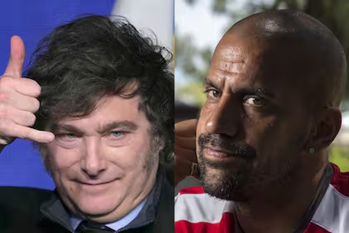 Javier Milei y Juan Sebastián Verón Javier Milei y Juan Sebastián Verón