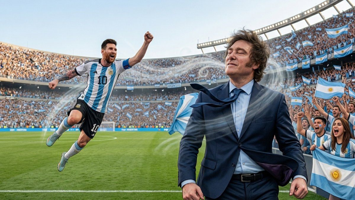 Javier Milei respira gracias a la Scaloneta.&nbsp;