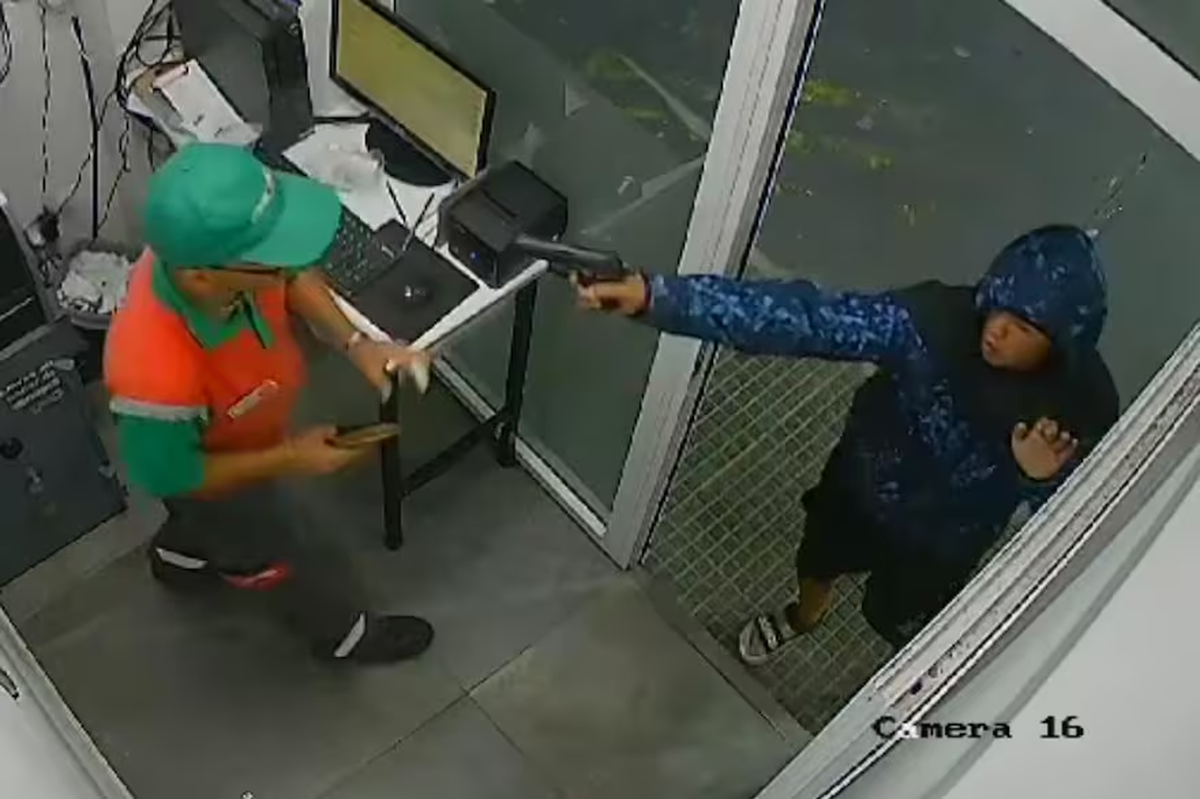 El momento en el que el playero fue asesinado en Rosario. El momento en el que el playero fue asesinado en Rosario.