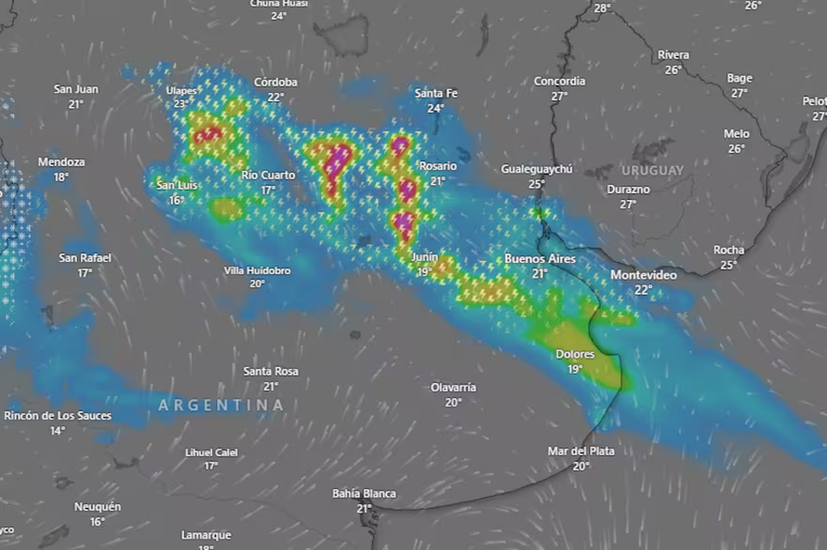 Proyección de las corrientes de tormentas en PBA y CABA Proyección de las corrientes de tormentas en PBA y CABA