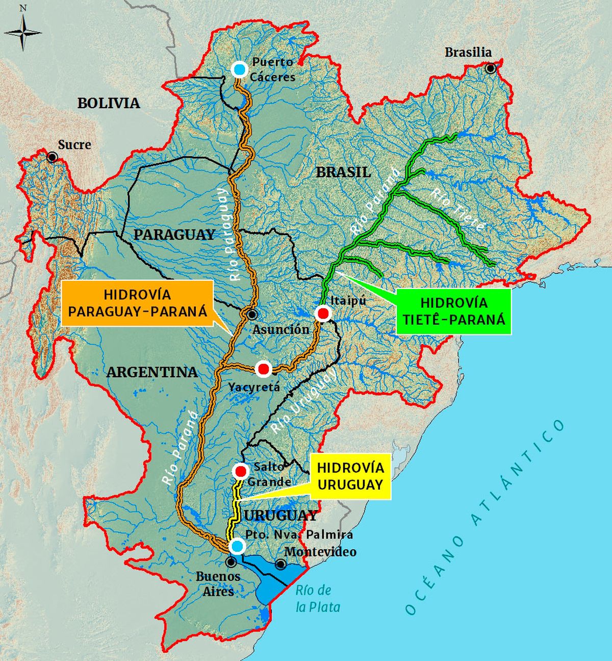 Vista general de la hidrovía en proceso de licitación Vista general de la hidrovía en proceso de licitación