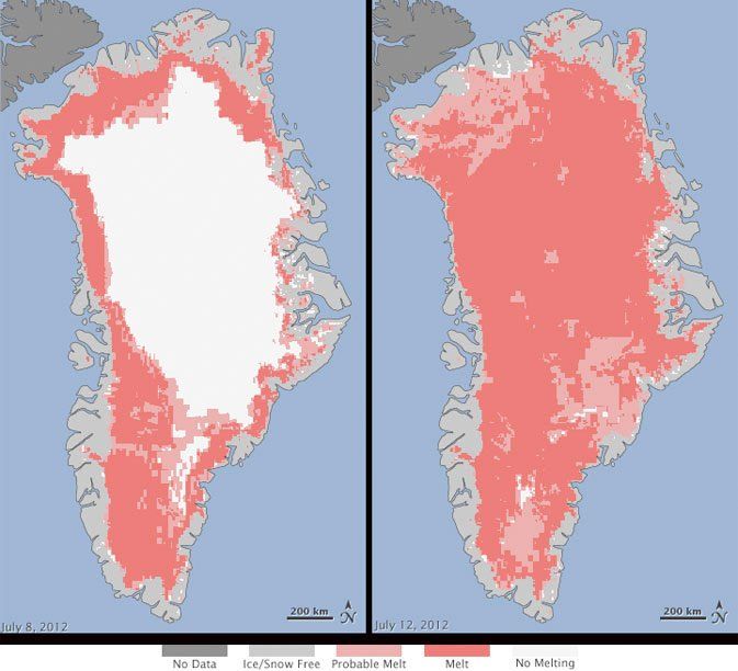 Imágenes de Groenlandia de la NASA.