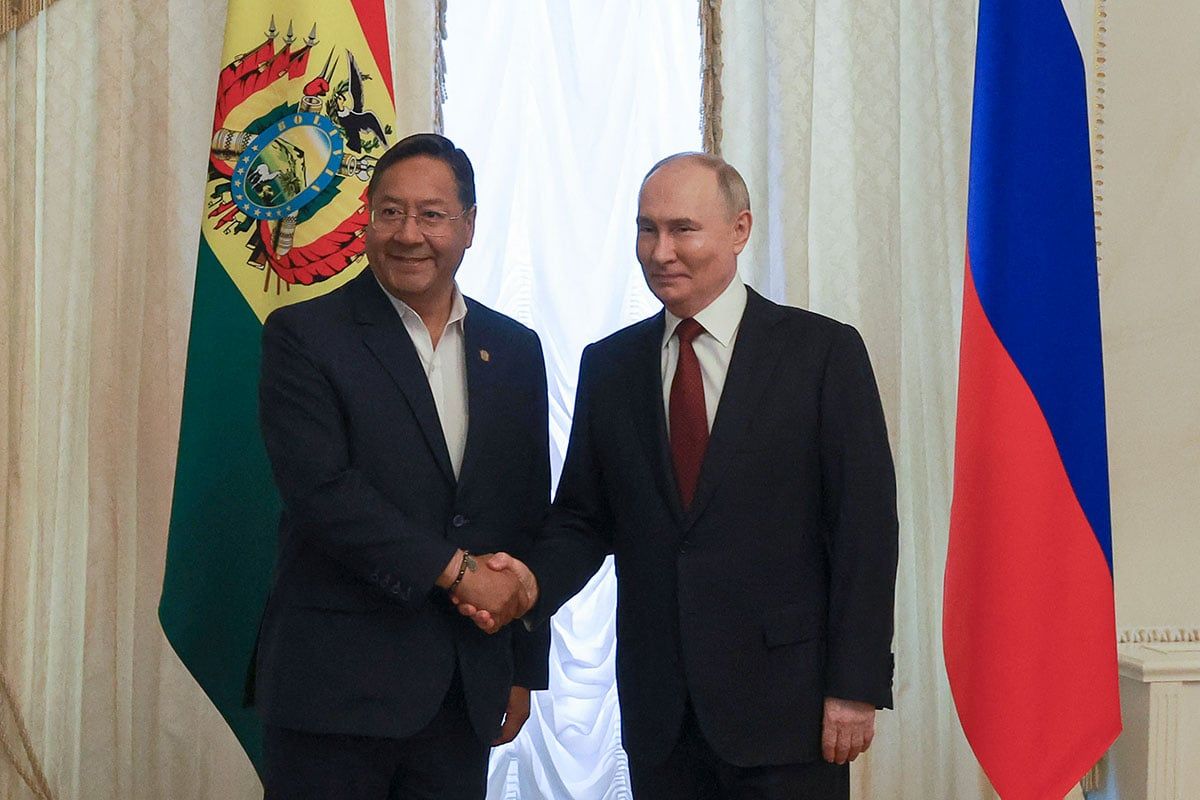 Luis Arce y Vladimir Putin. Luis Arce y Vladimir Putin.