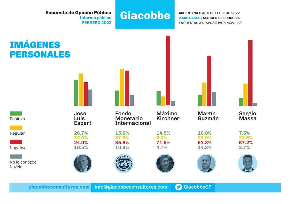 La encuesta de Giacobbe le adjudica al FMI menos imagen negativa que a M&aacute;ximo Kirchner.&nbsp;