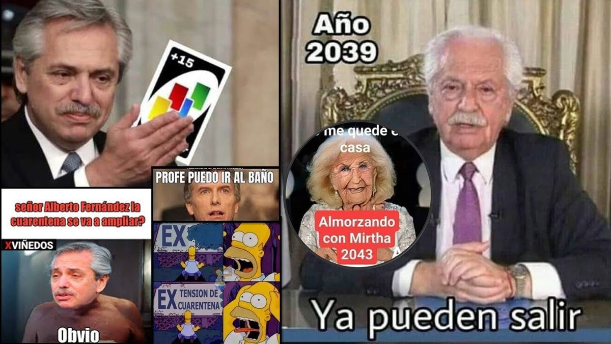 Meme de Alberto Fernández por la interminable extensión de la cuarentena por la pandemia.