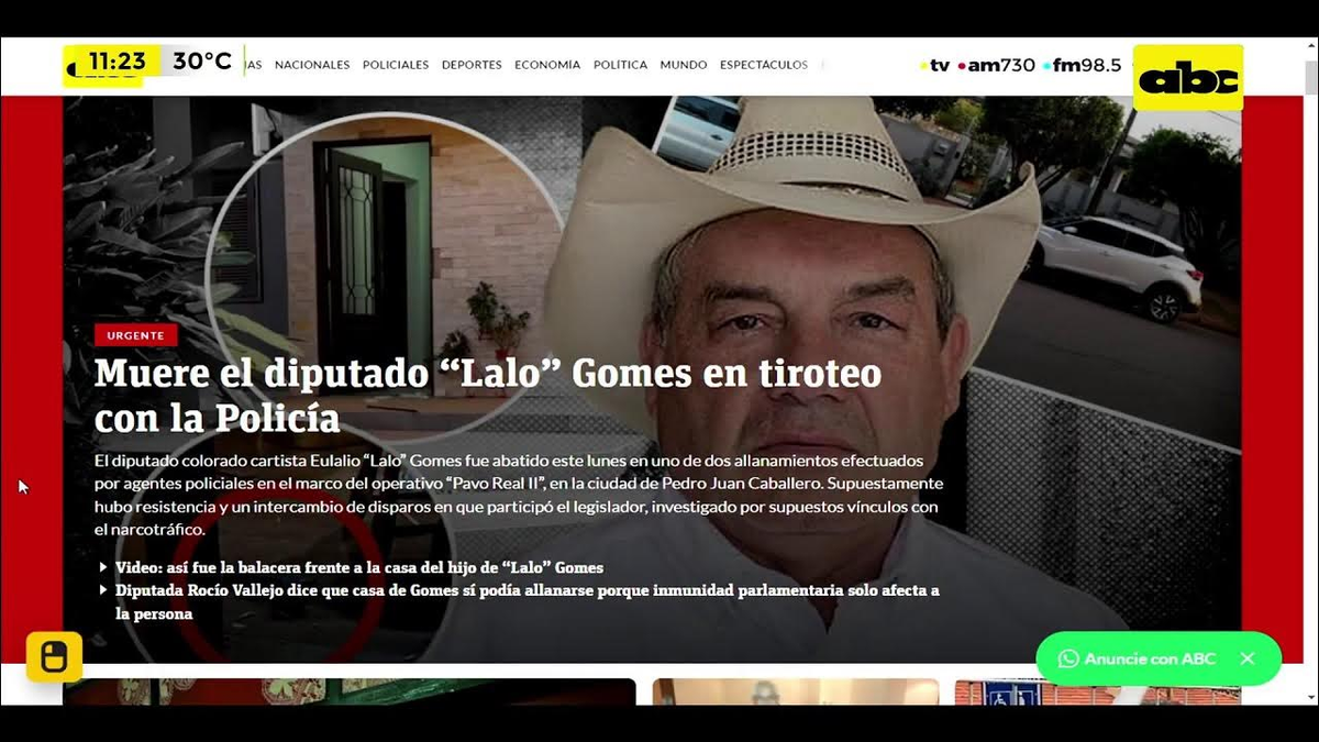 La prensa paraguaya cubre el caso del legislador que murió tras enfrentarse con la Policía La prensa paraguaya cubre el caso del legislador que murió tras enfrentarse con la Policía