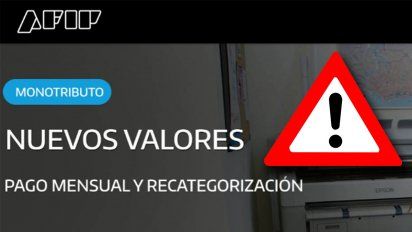 Recategorización del monotributo: AFIP fija nuevos montos
