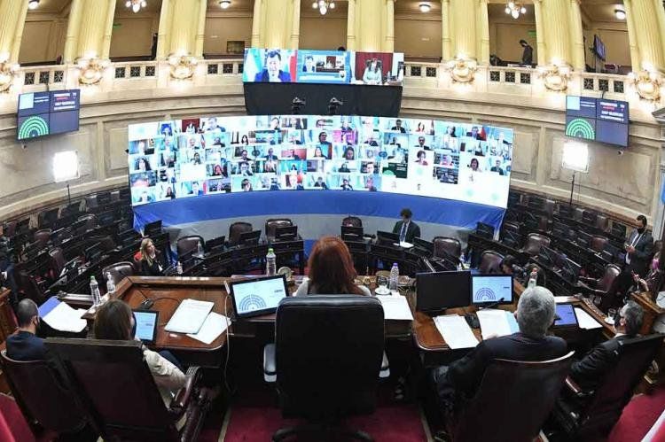 Sesión virtual en el Senado (Foto NA).