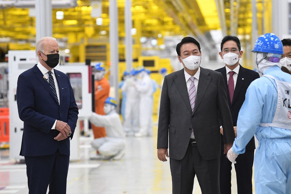Joe Biden y su homologo surcoreano, Yoon Suk-youl.